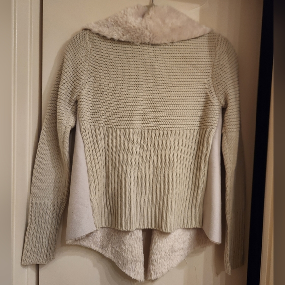 Grace Elements Faux Shearling and Suede Sweater Cardigan Jacket XS NWT - Picture 5 of 5